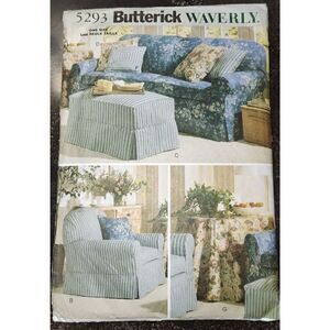 Vintage Butterick 5293  Sewing Pattern Waverly  Furniture Slip Covers Uncut